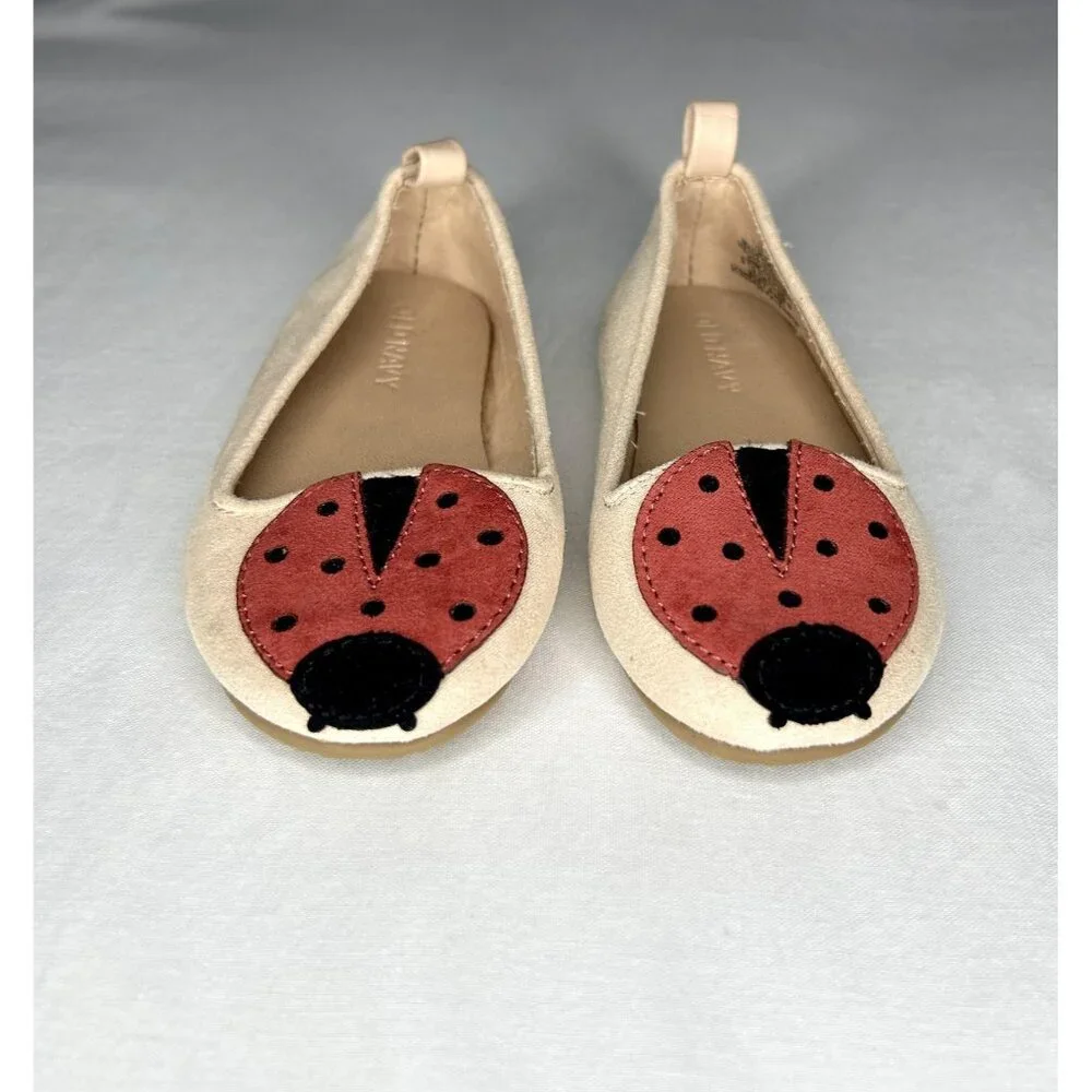 Old Navy Shoes Toddler Girls Size 5 Faux Suede Ladybug Ballet Flats Slip On 5C